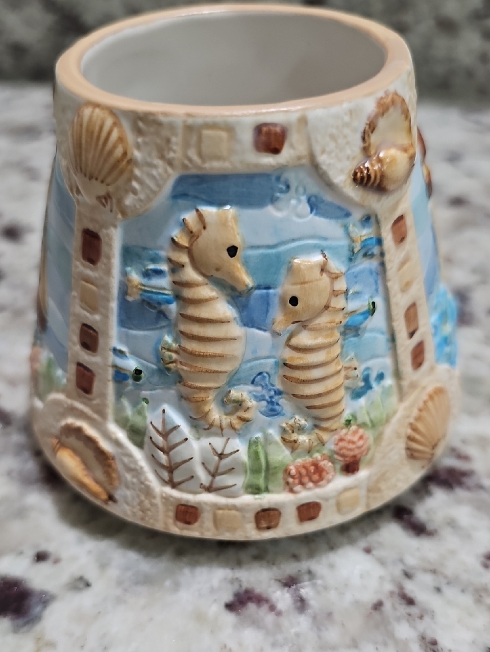 Yankee Candle Mermaid Shade Seahorses Lighthouse Sailboat Beach Ocean - Picture 3 of 10